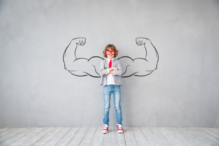 Illustration enfant et gros muscles